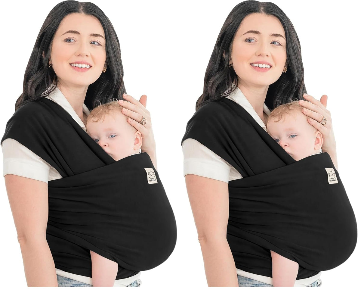 KeaBabies Baby Wrap Carrier, All in 1 Original Baby Carrier, Trendy Black