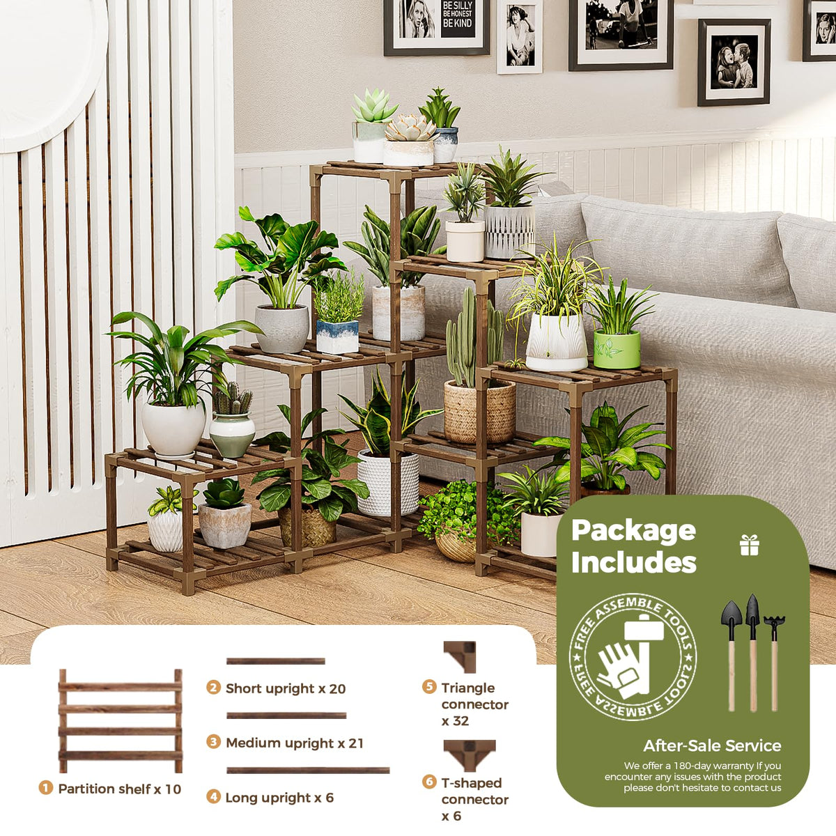 Bamworld Plant Stand Indoor with Flower Fairy Lights Battery Plant Shelf Father Jim Norris notebooks