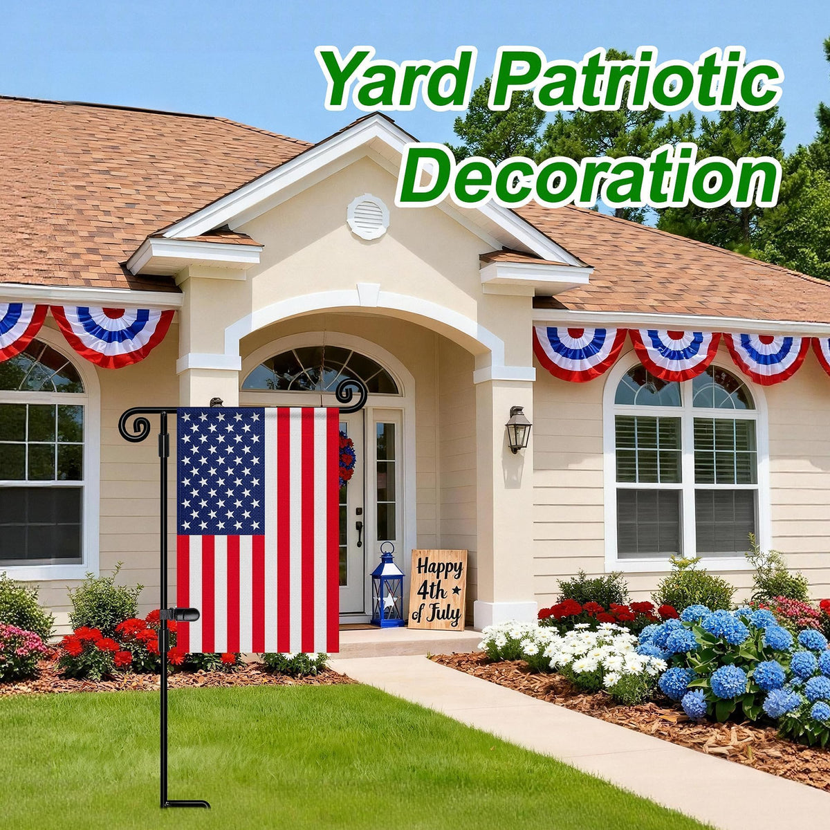 HOOSUN Garden Flag Stand,Premium Garden Flag Holder Pole Metal Powder-Coated Weather-Proof Paint with Graden Flag Clip and Spring Stoppers Without Flag Garden Decorations Father Jim Norris notebooks