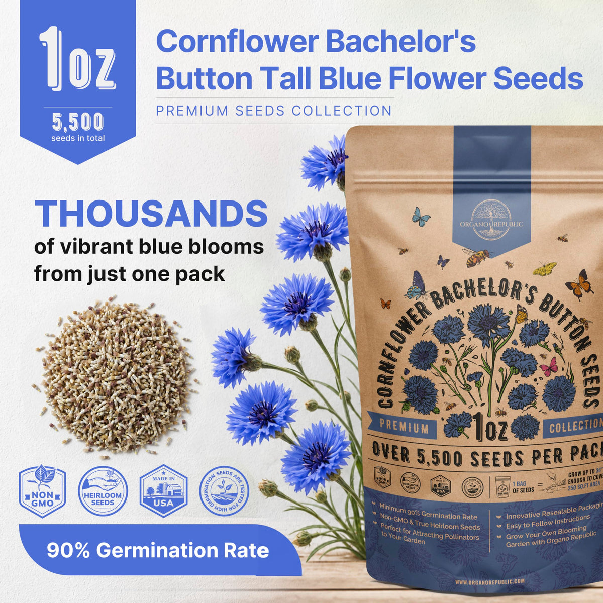 Cosmos Flower Seeds Pack 1 oz - 4,500 Non-GMO Heirloom Annual Seeds for Planting Indoor & Outdoor Gardening, Flower Seed for Garden in Resealable Packet, Floral Mix for Pollinators Perennial Mix Father Jim Norris notebooks