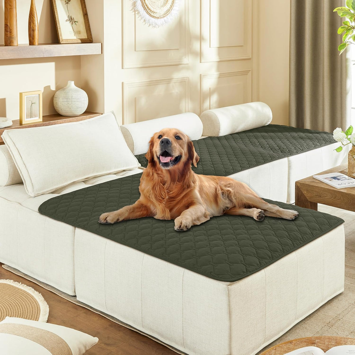 gogobunny Waterproof Pet Blanket for Bed, Washable Couch Cover for Dog Cat