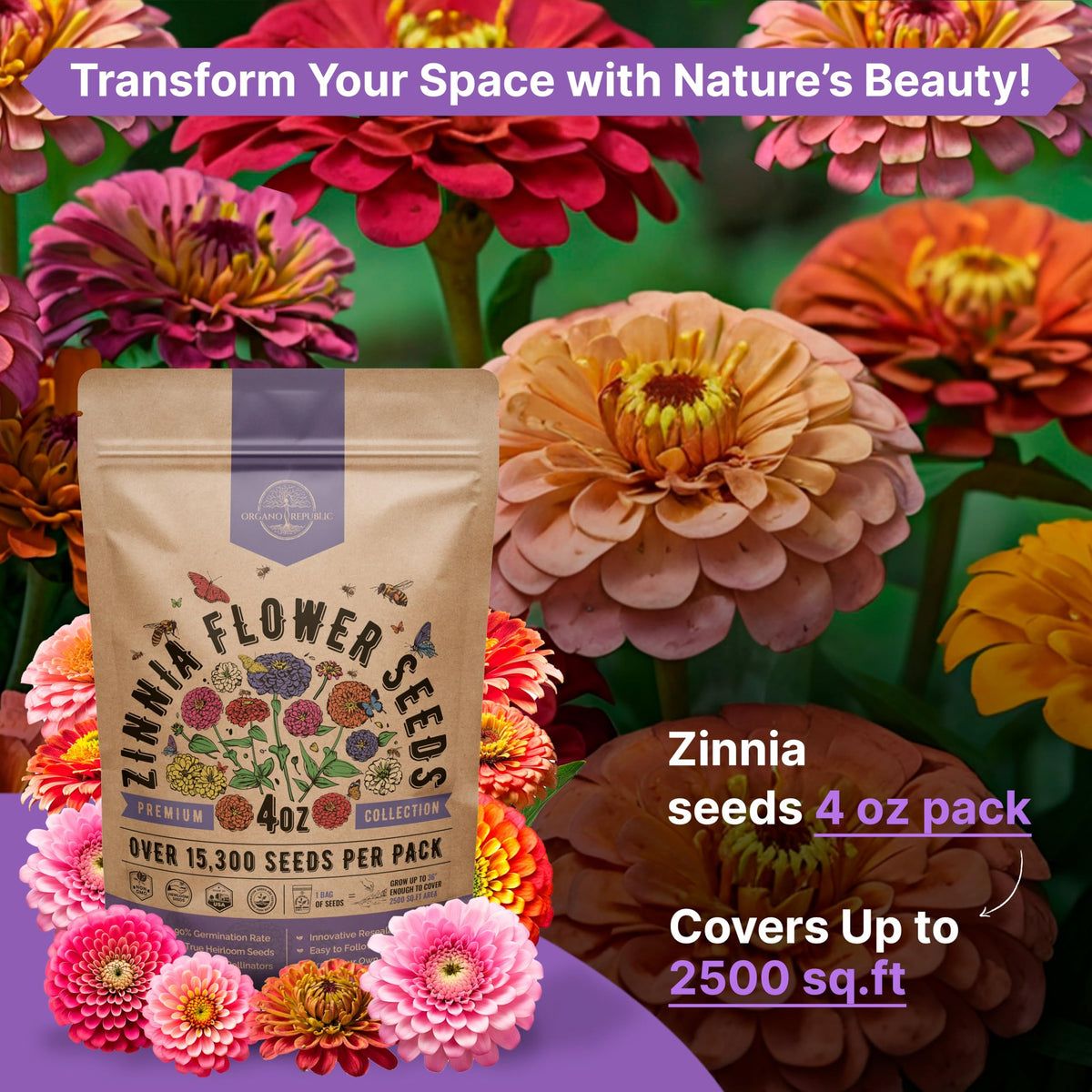 Cosmos Flower Seeds Pack 1 oz - 4,500 Non-GMO Heirloom Annual Seeds for Planting Indoor & Outdoor Gardening, Flower Seed for Garden in Resealable Packet, Floral Mix for Pollinators Perennial Mix Father Jim Norris notebooks