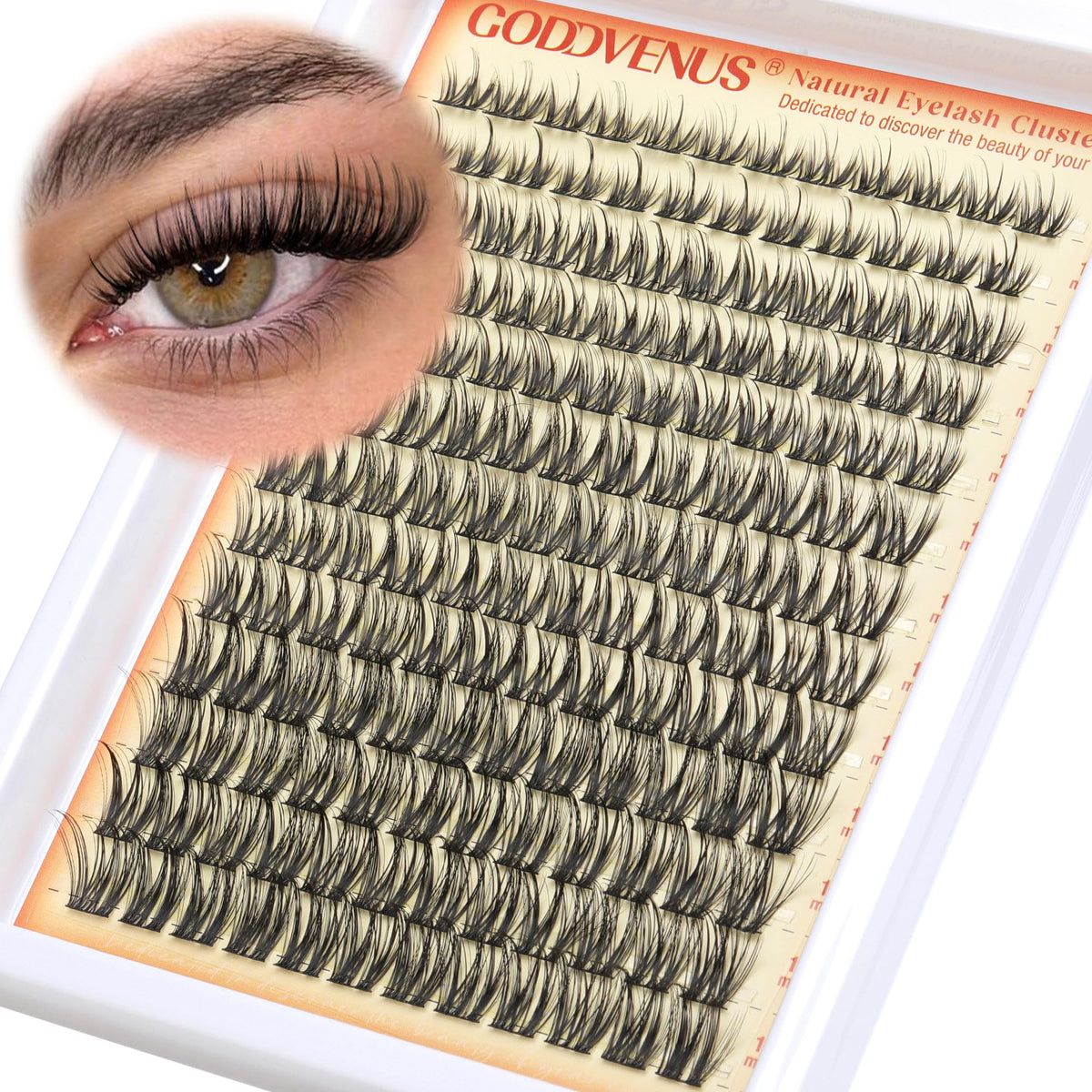 Goddvenus Lash Clusters Kit 9-14mm Wispy Eyelash Clusters Lashes Natural DIY Lash Extension Kit Short Cluster Eyelash Extensions Kit 300pcs C Curl Individual Lashes Cluster Eyelash (With Tweezers)