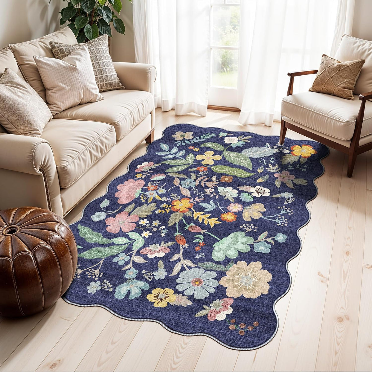 Hallway Washable Runner Rug - 3x10 Kitchen Rugs Entryway Rug Runner Vintage Soft Floor Mat Non Slip Indoor Farmhouse Carpet for Bathroom Living Room Bedroom (3 X 10, Beige)