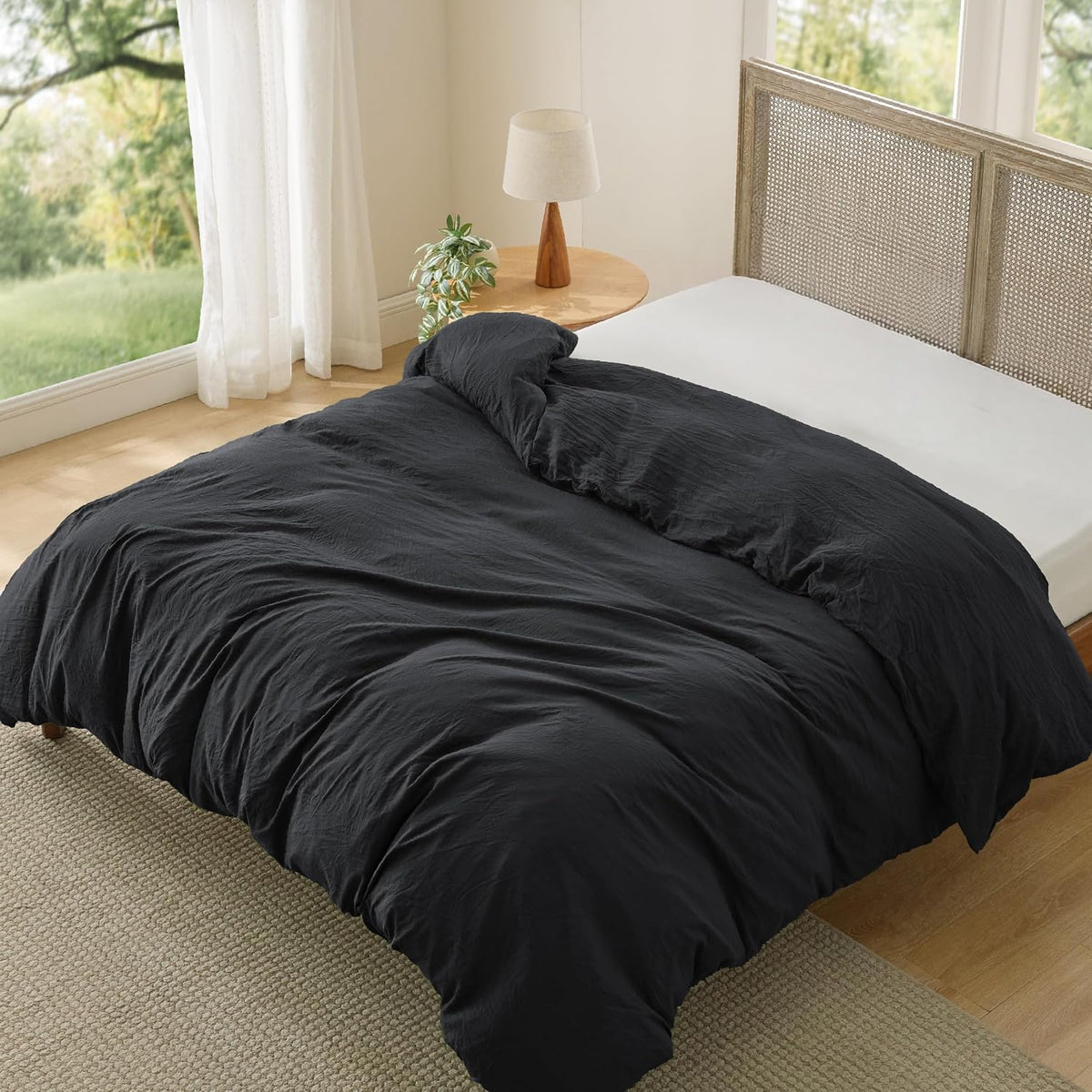 Bedsure Skipper Blue Duvet Cover Queen Size - 3 Pieces Prewashed Cotton-Like Polyester Extra Soft Bedding Set, Includes 1 Duvet Cover 90x90 Inches with Zipper Closure & 2 Pillow Shams, No Comforter