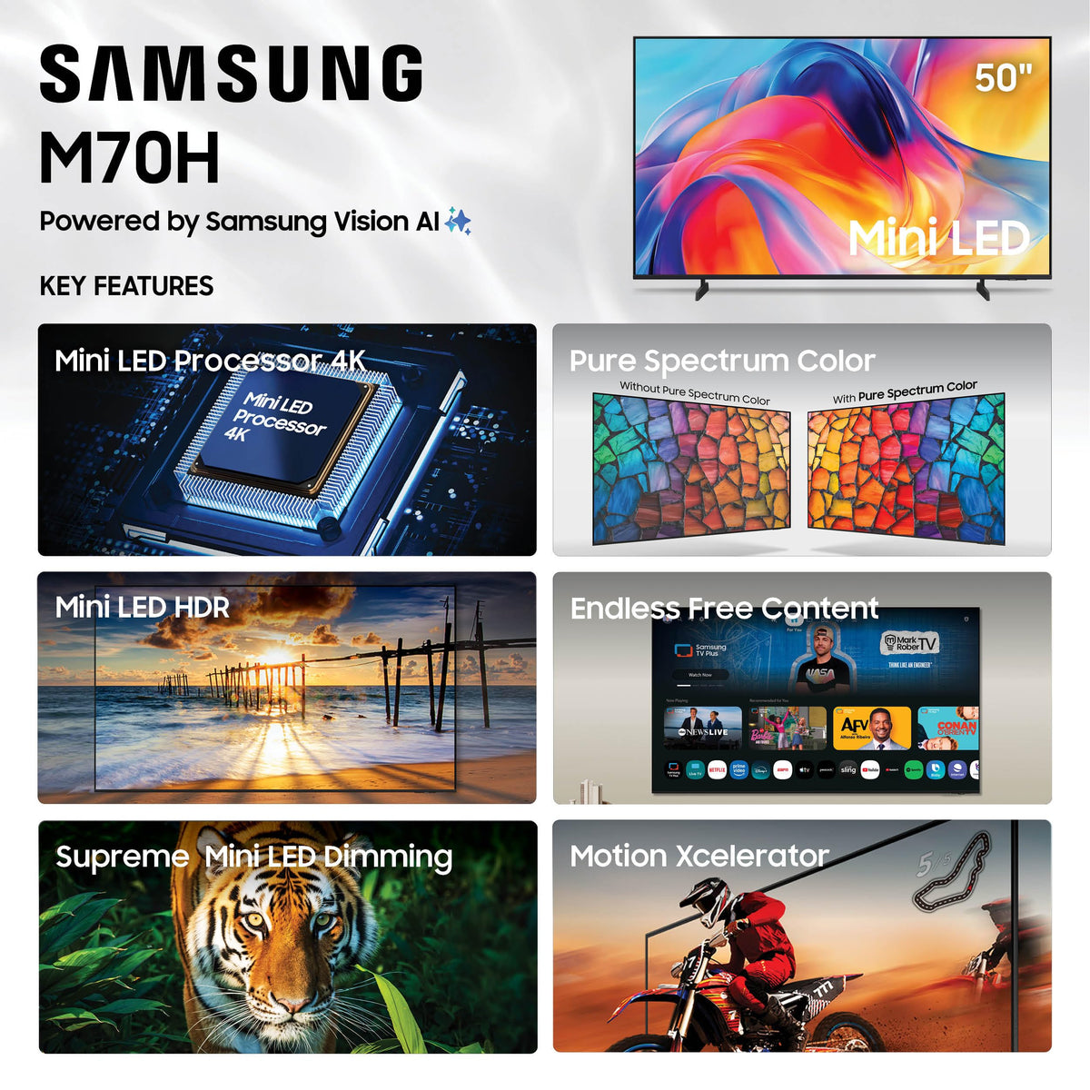 Samsung 55-Inch Class M70H Series, Mini LED, 4K, Smart TV, 2026 Model Father Jim Norris notebooks
