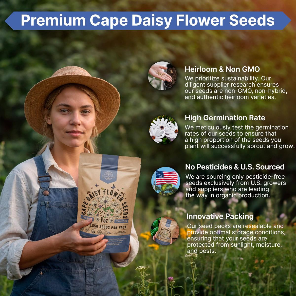 Cosmos Flower Seeds Pack 1 oz - 4,500 Non-GMO Heirloom Annual Seeds for Planting Indoor & Outdoor Gardening, Flower Seed for Garden in Resealable Packet, Floral Mix for Pollinators Perennial Mix Father Jim Norris notebooks