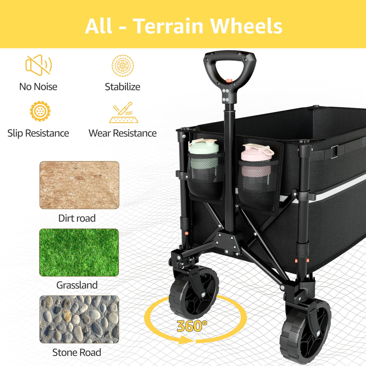 ROSONG Collapsible Wagon Cart with Wheels Foldable - Folding Utility Heavy Duty Wagons Carts for Grocery Sports Garden Shopping Camping Wheelbarrows (Pink, 120L) Father Jim Norris notebooks