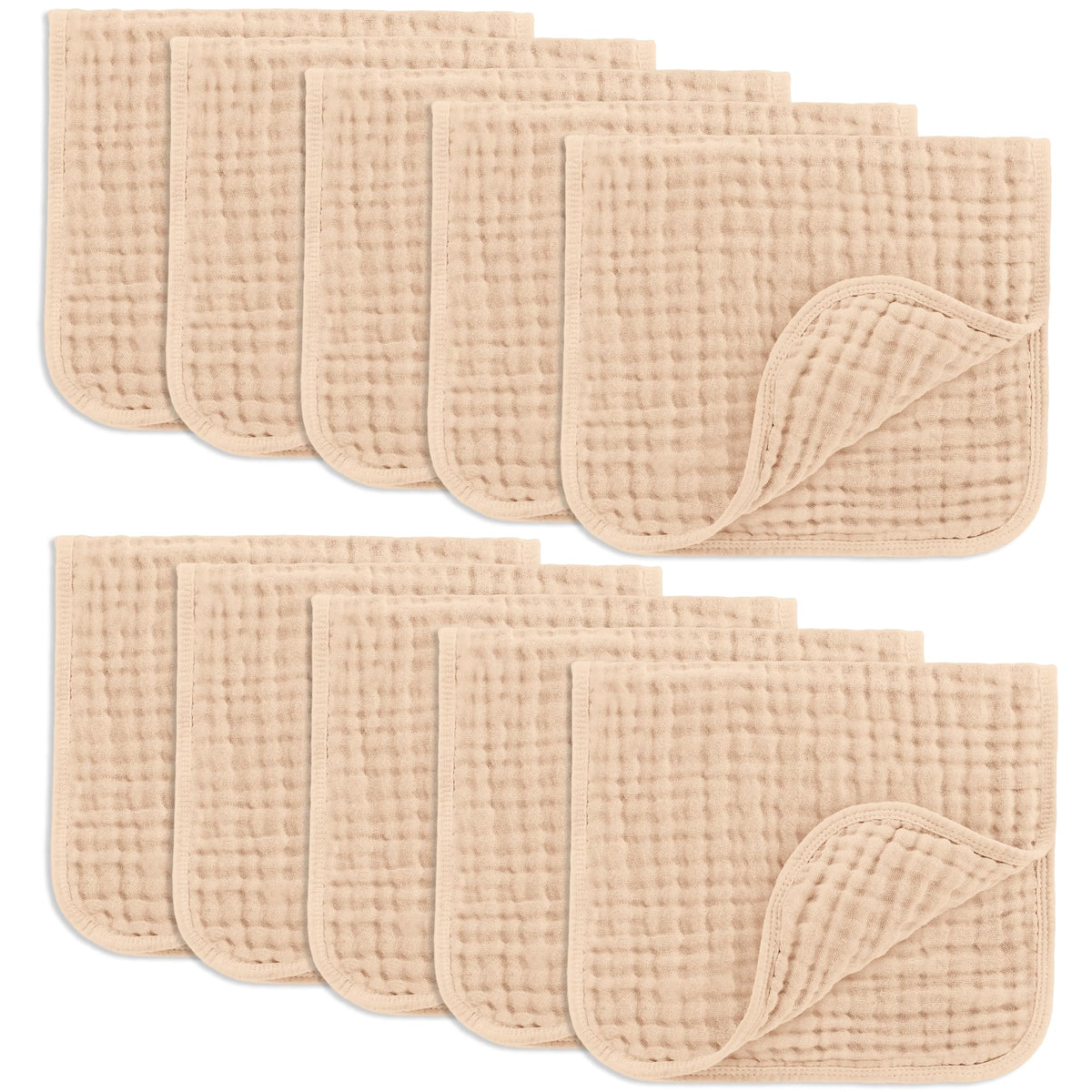 Comfy Cubs Muslin Burp Cloths 20x10" 10 Pack, Baby Burp Cloths - Multi