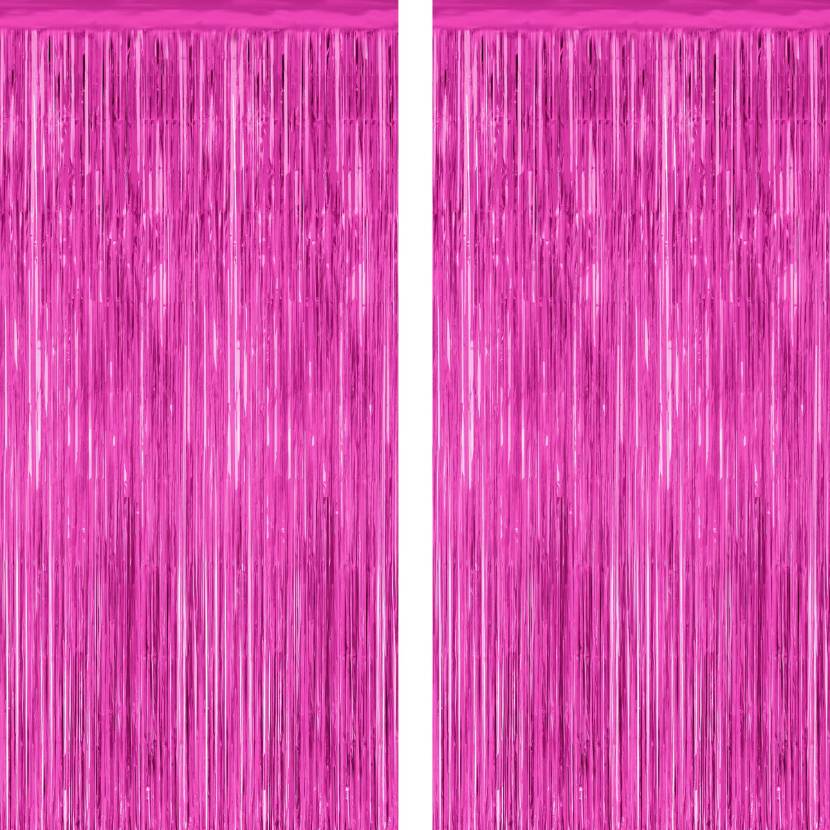 2 Pack Pink Party Decorations, 3.28 FT x 7.05 FT Pink Backdrop, Metallic Tinsel Backdrop Fringe Curtains Backdrop Curtains, Photo Backdrop Party Supplies Birthday Party Decorationsay Party Decorations