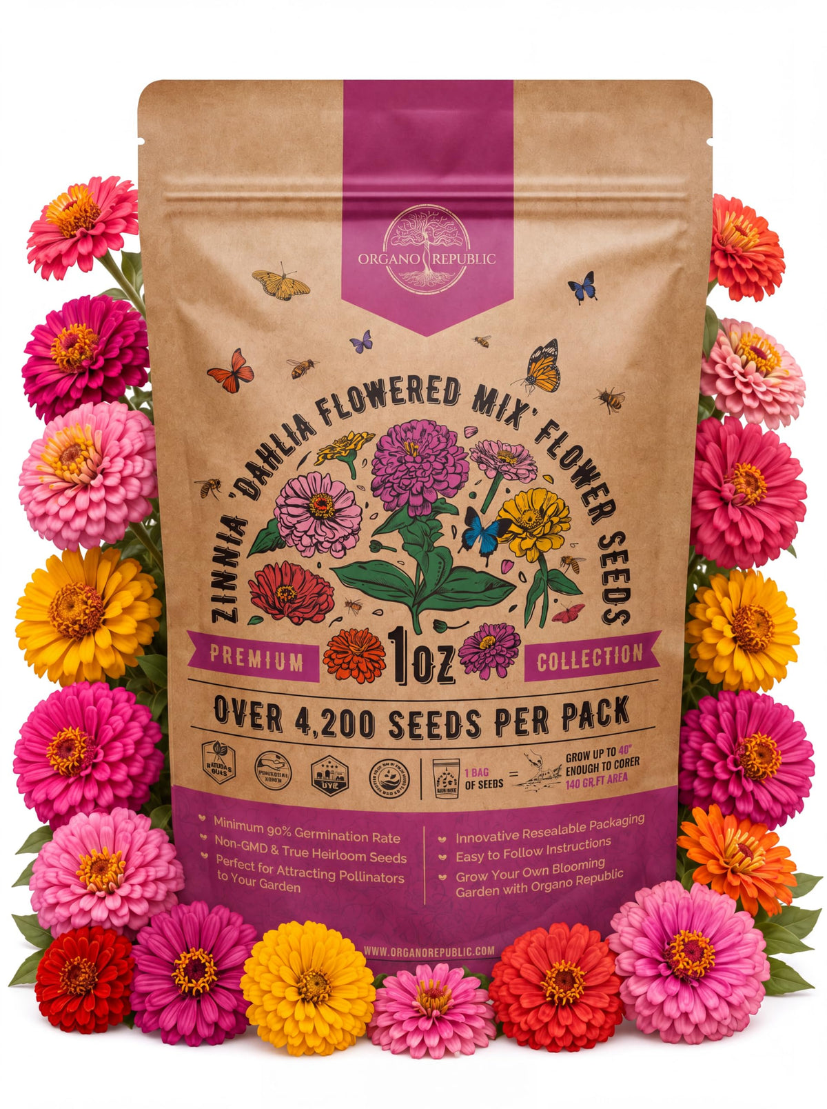 Cosmos Flower Seeds Pack 1 oz - 4,500 Non-GMO Heirloom Annual Seeds for Planting Indoor & Outdoor Gardening, Flower Seed for Garden in Resealable Packet, Floral Mix for Pollinators Perennial Mix Father Jim Norris notebooks
