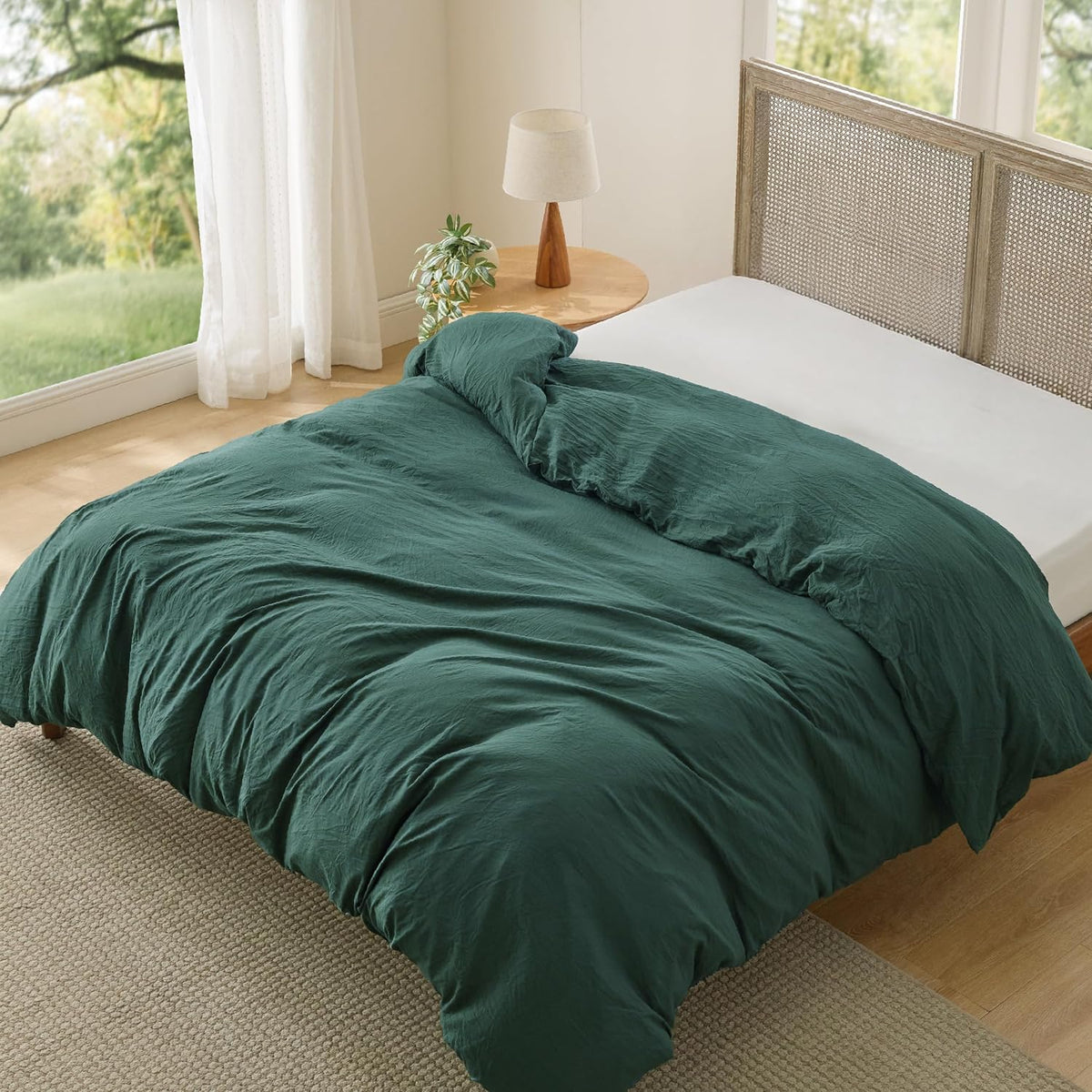 Bedsure Skipper Blue Duvet Cover Queen Size - 3 Pieces Prewashed Cotton-Like Polyester Extra Soft Bedding Set, Includes 1 Duvet Cover 90x90 Inches with Zipper Closure & 2 Pillow Shams, No Comforter