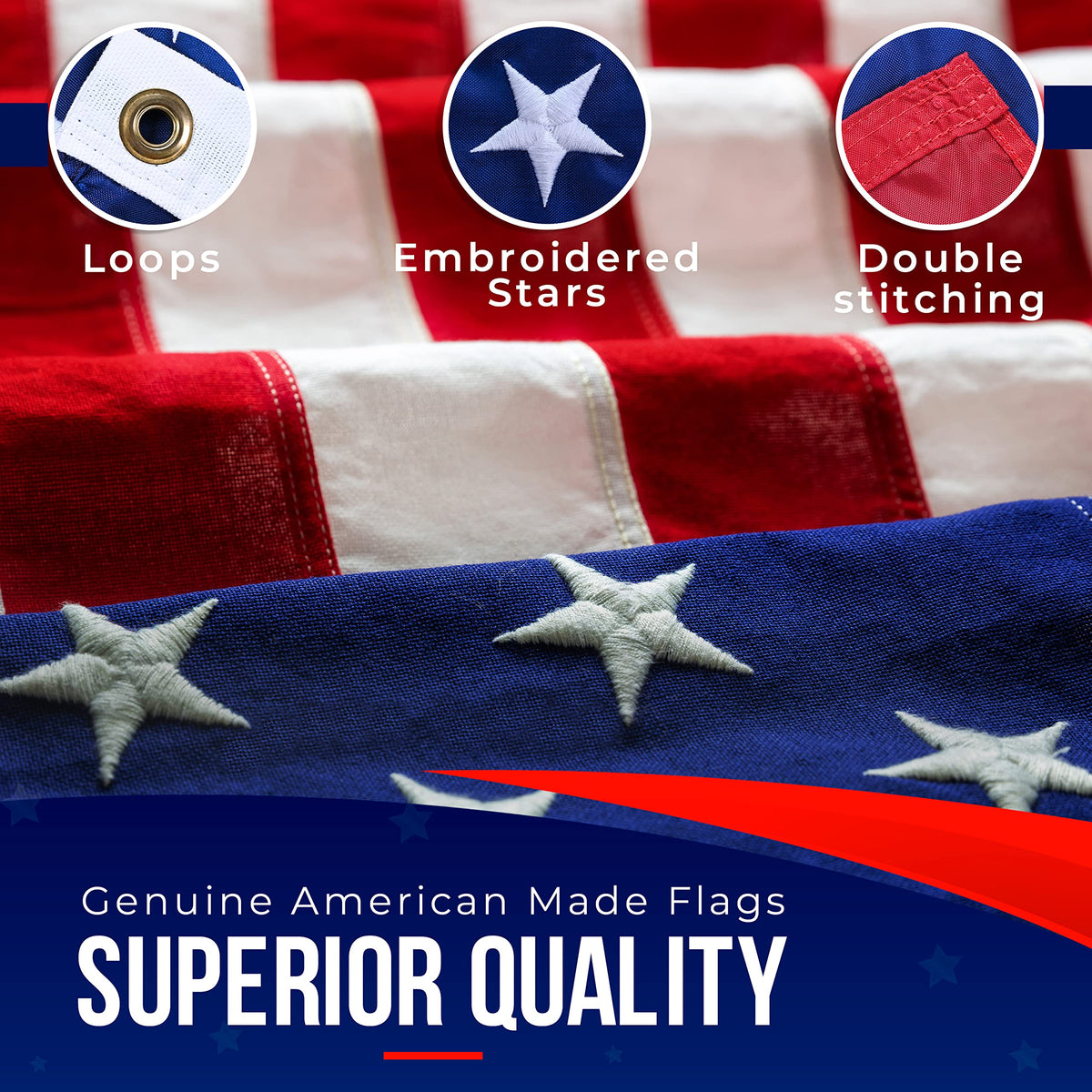 American Flags for Outside 3X5 (Pack of 10) -American Flag made in USA with Embroidered Stars and Sewn Stripes US Flag 3x5 Heavy Duty Outdoor Made in USA for High Wind- All Weather Flags Father Jim Norris notebooks
