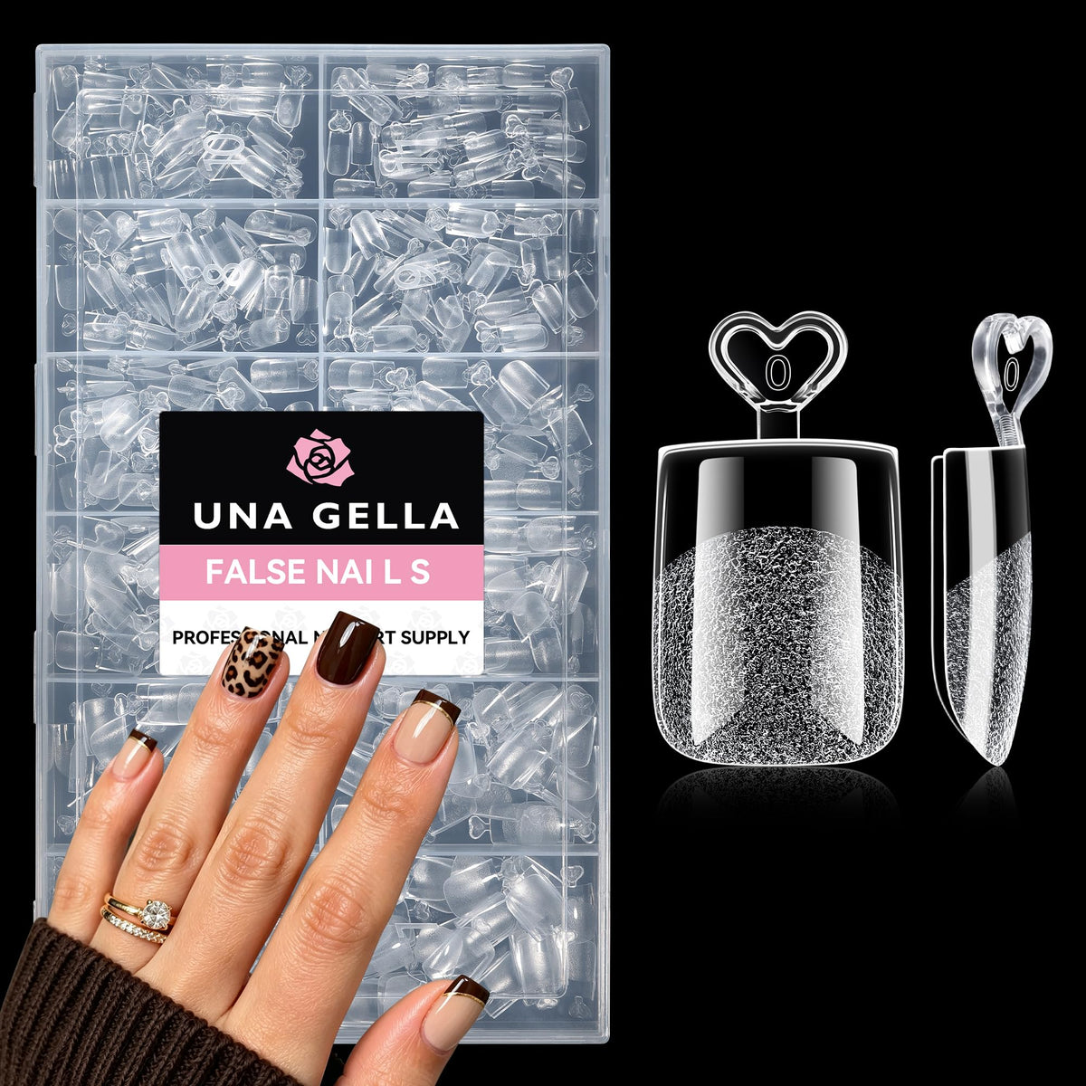UNA GELLA Short Almond Nail Tips 504PCS Short Fake Nails Soft Press Ons