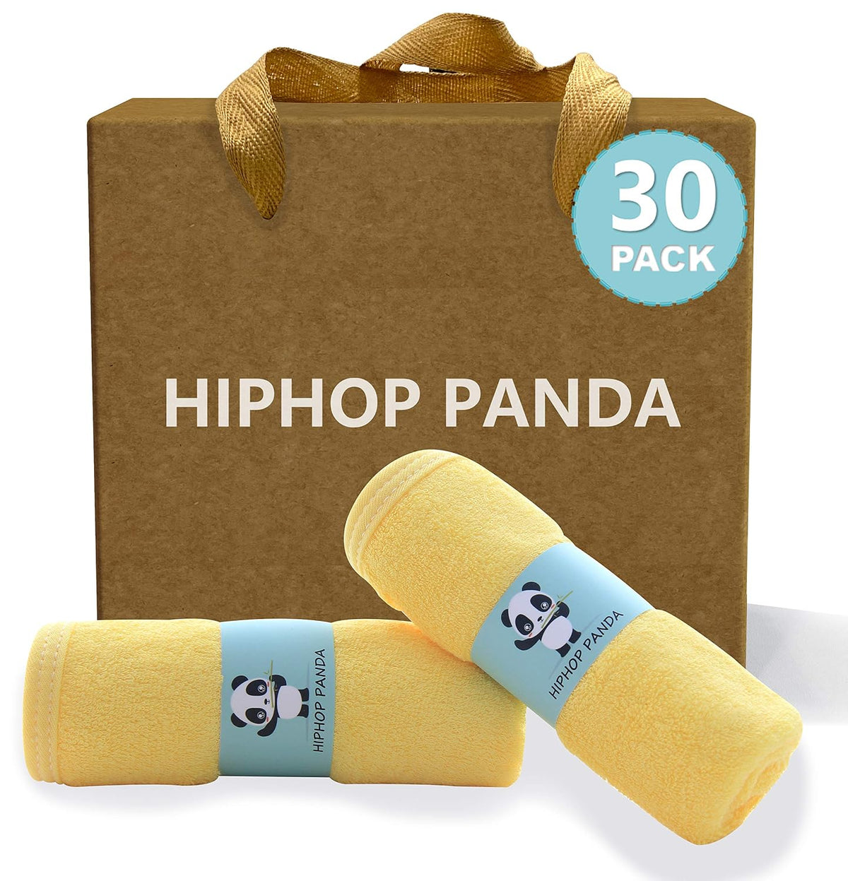 HIPHOP PANDA Ultra Soft Baby Washcloths, 2-Layer Absorbent Wash Cloths