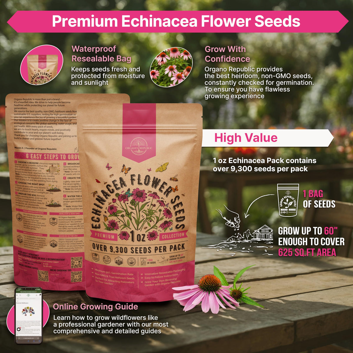Cosmos Flower Seeds Pack 1 oz - 4,500 Non-GMO Heirloom Annual Seeds for Planting Indoor & Outdoor Gardening, Flower Seed for Garden in Resealable Packet, Floral Mix for Pollinators Perennial Mix Father Jim Norris notebooks