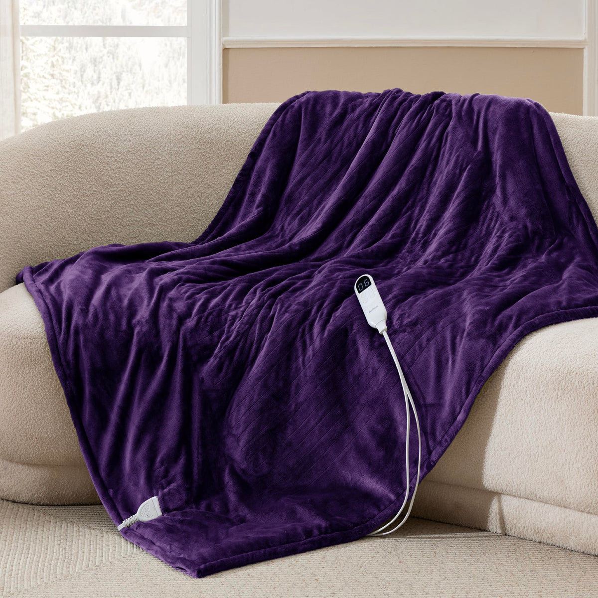 Bedsure Electric Blanket Twin with Preheat Function - Soft Flannel Heated Blanket Twin Size, Fast Heating with 6 Time Settings (Up to 10H) & 6 Heat Settings, Gifts for Grandma (62x84 inches, Grey)