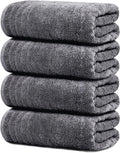 Tens Towels 4 Piece Extra Large Bath Towels 30 x 60 Inches, Dark Grey