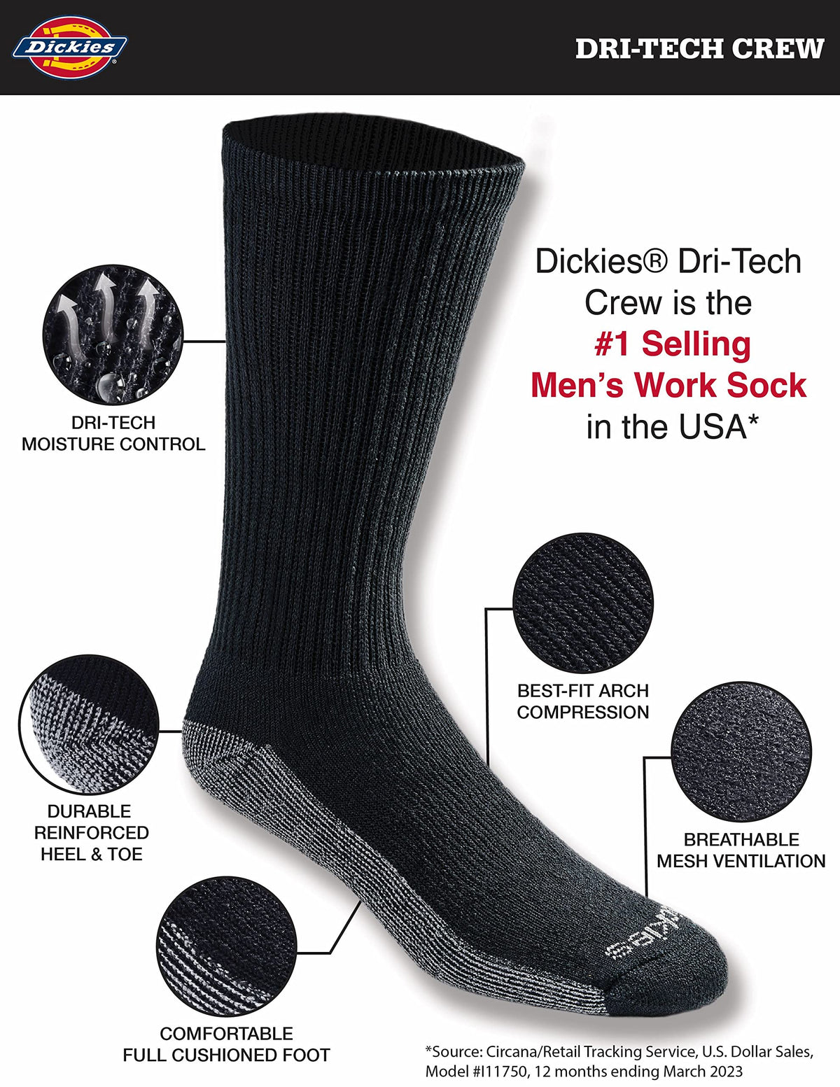 Dickies Men's Dri-tech Original Moisture Control Crew Socks, Available in M-xxl (6, 12, 18 Pairs) Father Jim Norris notebooks