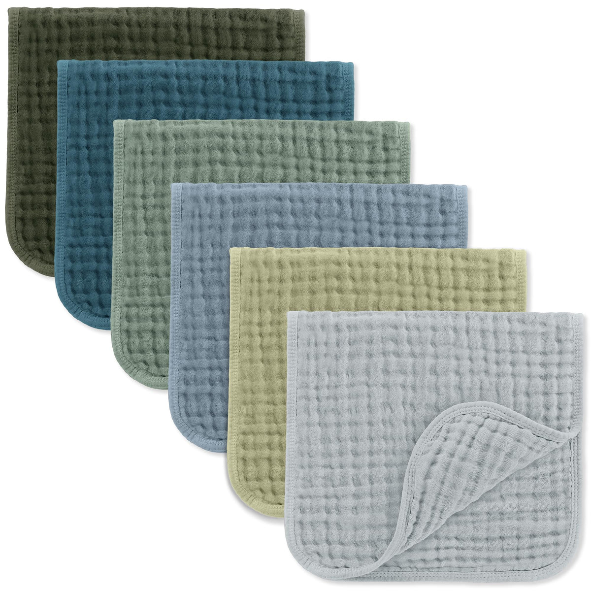 Comfy Cubs Muslin Burp Cloths 20x10" 10 Pack, Baby Burp Cloths - Multi