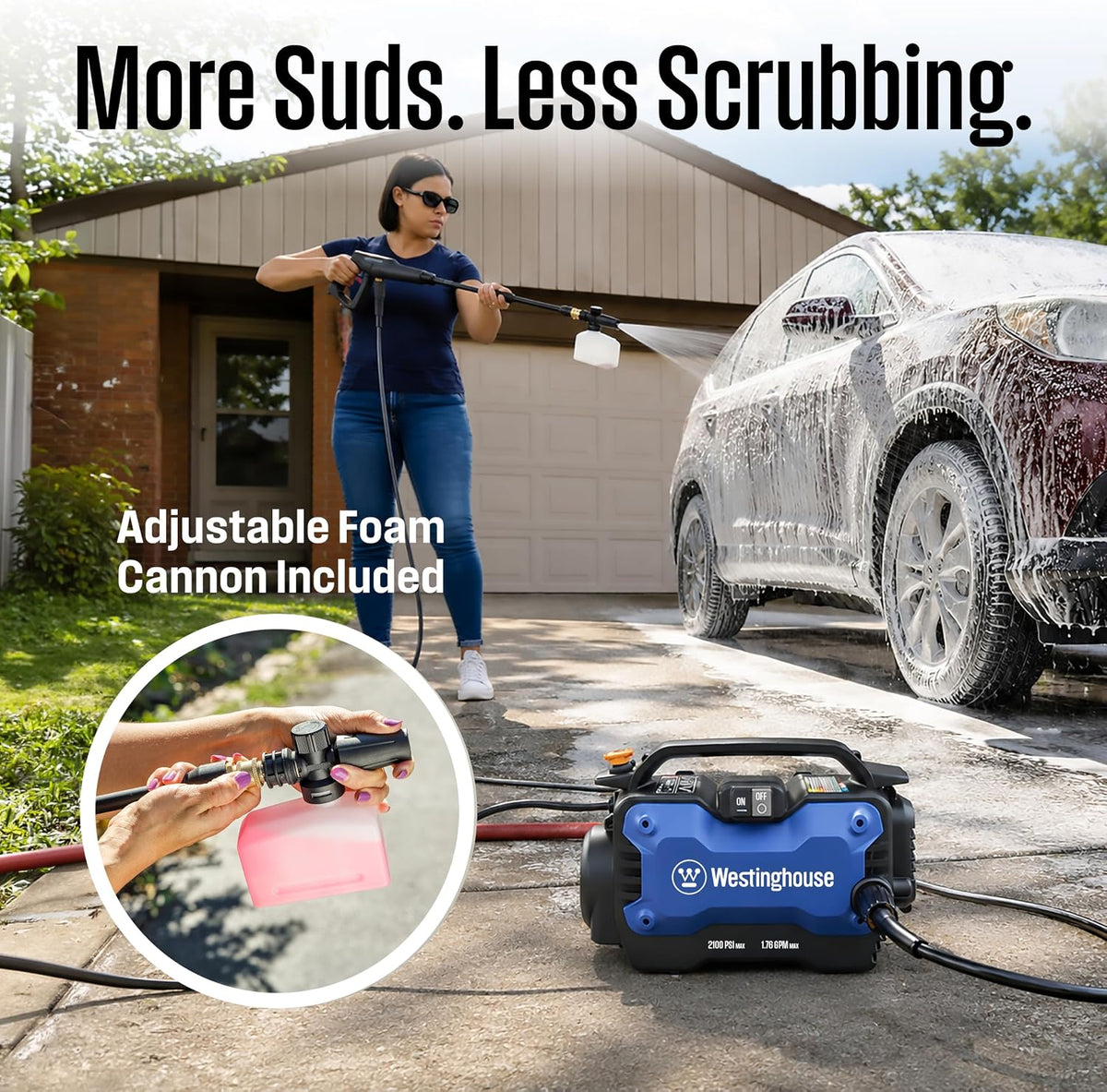 Westinghouse ePX3100s Electric Pressure Washer, 2100 Max PSI 1.76 Max GPM with Foam Cannon and Turbo Nozzle, for Cars/Fences/Driveways/Home/Patios Father Jim Norris notebooks