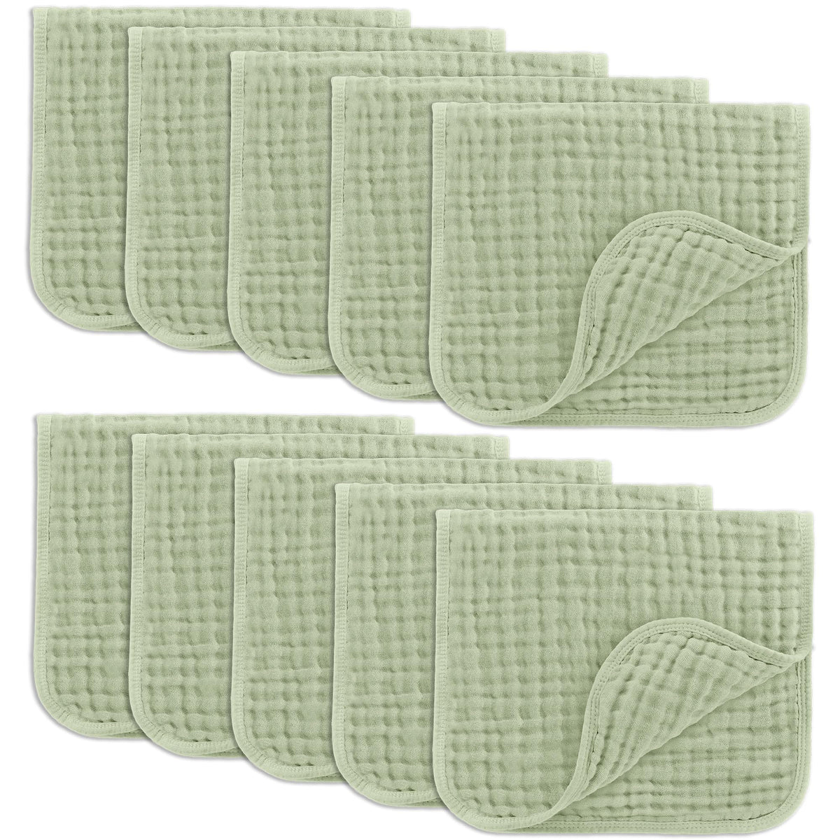 Comfy Cubs Muslin Burp Cloths 20x10" 10 Pack, Baby Burp Cloths - Multi