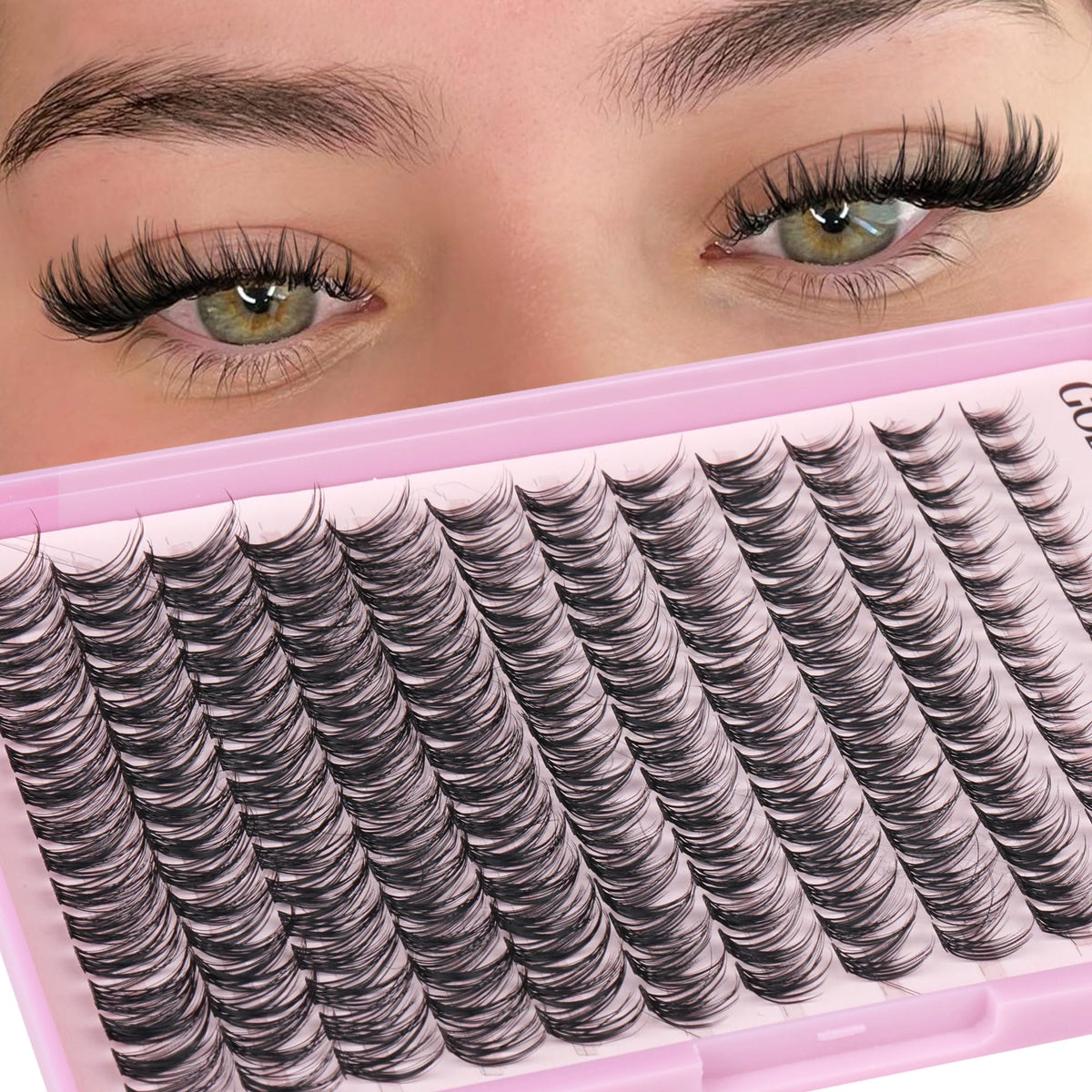 Goddvenus Lash Clusters Kit 9-14mm Wispy Eyelash Clusters Lashes Natural DIY Lash Extension Kit Short Cluster Eyelash Extensions Kit 300pcs C Curl Individual Lashes Cluster Eyelash (With Tweezers)