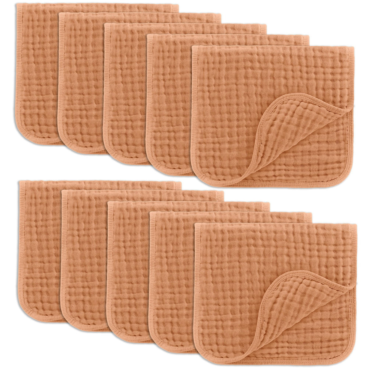 Comfy Cubs Muslin Burp Cloths 20x10" 10 Pack, Baby Burp Cloths - Multi