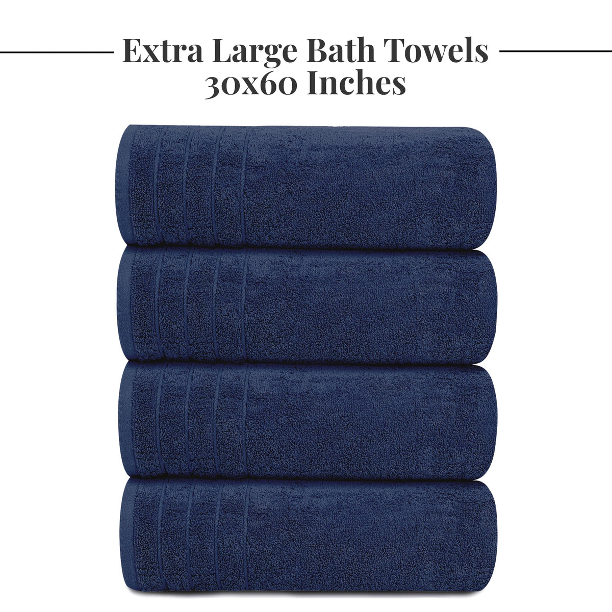 Tens Towels 4 Piece Extra Large Bath Towels 30 x 60 Inches, Dark Grey