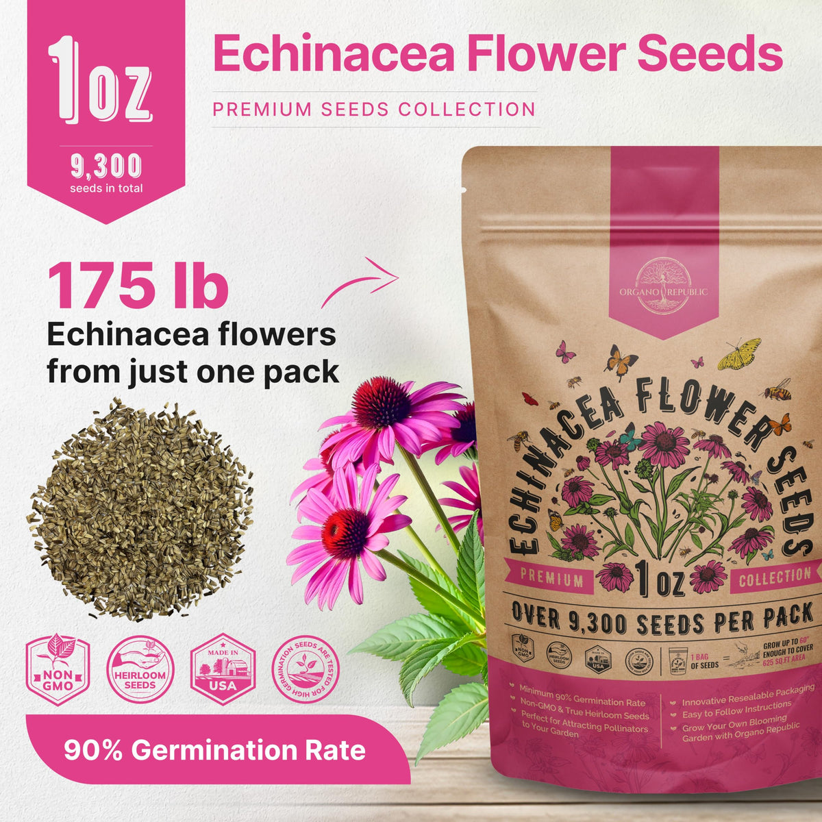 Cosmos Flower Seeds Pack 1 oz - 4,500 Non-GMO Heirloom Annual Seeds for Planting Indoor & Outdoor Gardening, Flower Seed for Garden in Resealable Packet, Floral Mix for Pollinators Perennial Mix Father Jim Norris notebooks