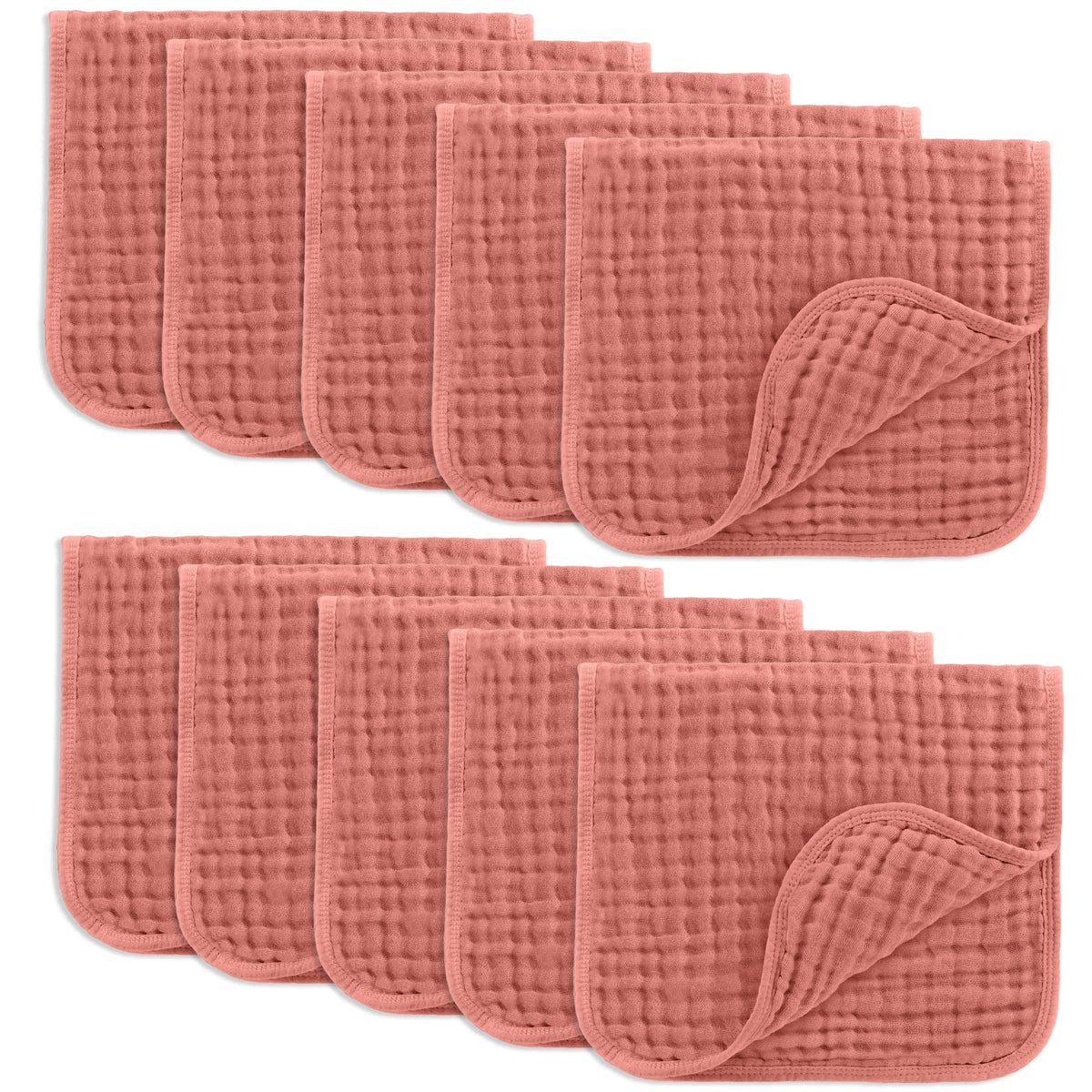 Comfy Cubs Muslin Burp Cloths 20x10" 10 Pack, Baby Burp Cloths - Multi