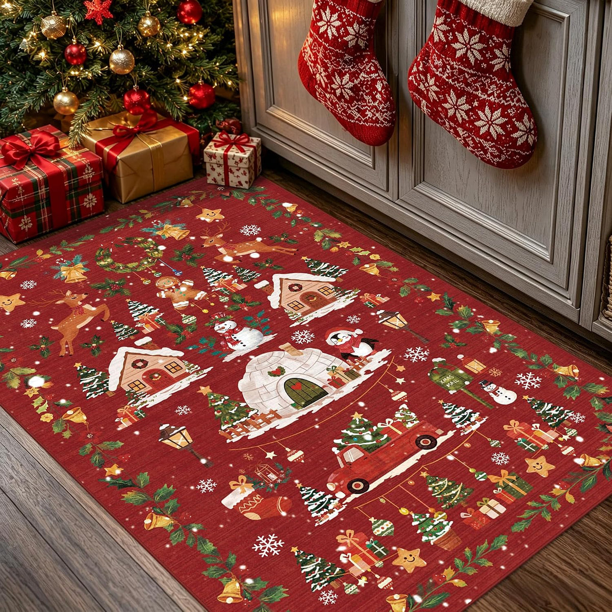 Hallway Washable Runner Rug - 3x10 Kitchen Rugs Entryway Rug Runner Vintage Soft Floor Mat Non Slip Indoor Farmhouse Carpet for Bathroom Living Room Bedroom (3 X 10, Beige)