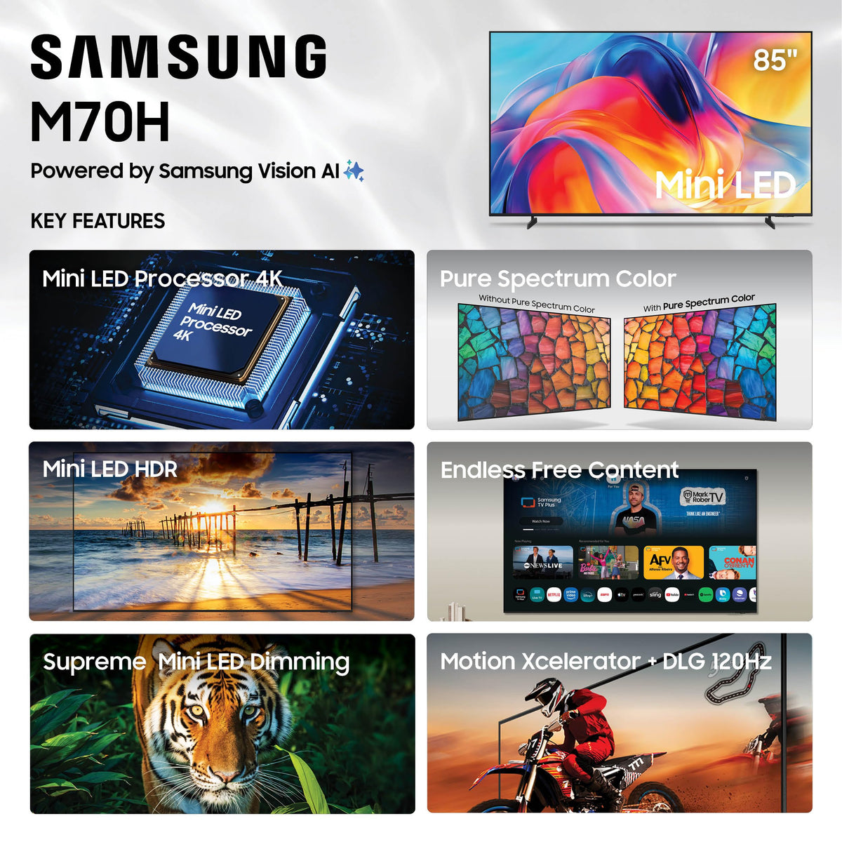 Samsung 55-Inch Class M70H Series, Mini LED, 4K, Smart TV, 2026 Model Father Jim Norris notebooks
