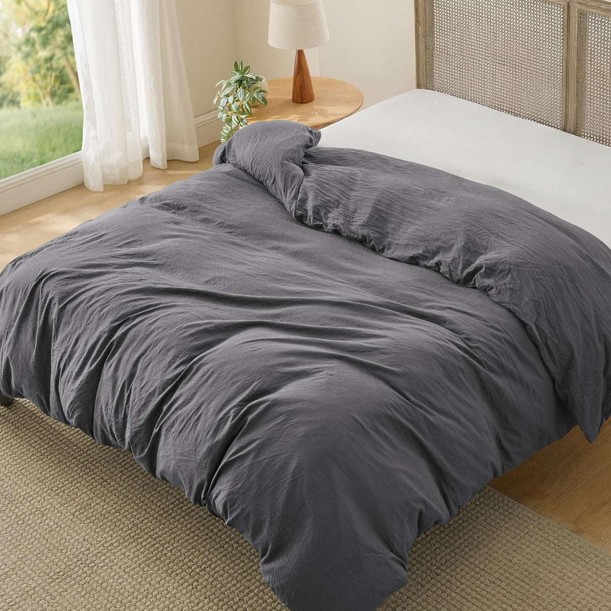 Bedsure Skipper Blue Duvet Cover Queen Size - 3 Pieces Prewashed Cotton-Like Polyester Extra Soft Bedding Set, Includes 1 Duvet Cover 90x90 Inches with Zipper Closure & 2 Pillow Shams, No Comforter