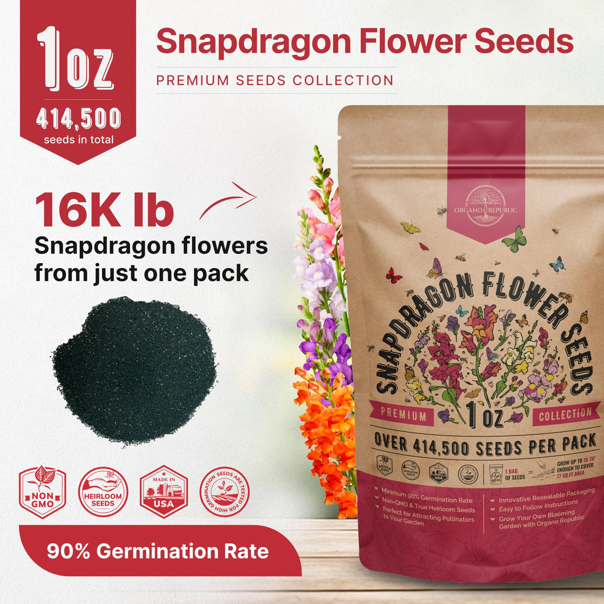 Cosmos Flower Seeds Pack 1 oz - 4,500 Non-GMO Heirloom Annual Seeds for Planting Indoor & Outdoor Gardening, Flower Seed for Garden in Resealable Packet, Floral Mix for Pollinators Perennial Mix Father Jim Norris notebooks