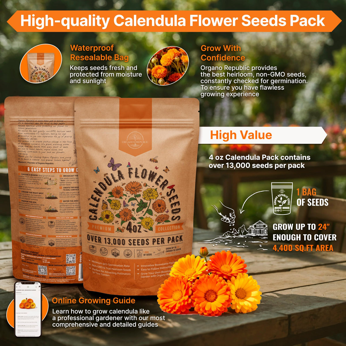 Cosmos Flower Seeds Pack 1 oz - 4,500 Non-GMO Heirloom Annual Seeds for Planting Indoor & Outdoor Gardening, Flower Seed for Garden in Resealable Packet, Floral Mix for Pollinators Perennial Mix Father Jim Norris notebooks