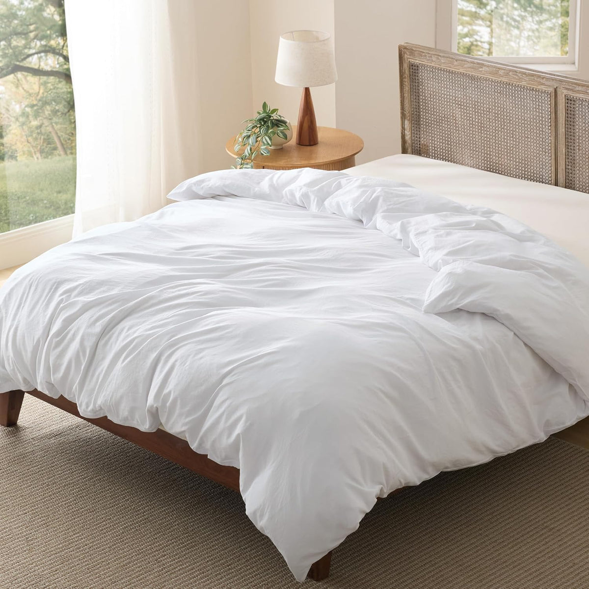Bedsure Skipper Blue Duvet Cover Queen Size - 3 Pieces Prewashed Cotton-Like Polyester Extra Soft Bedding Set, Includes 1 Duvet Cover 90x90 Inches with Zipper Closure & 2 Pillow Shams, No Comforter
