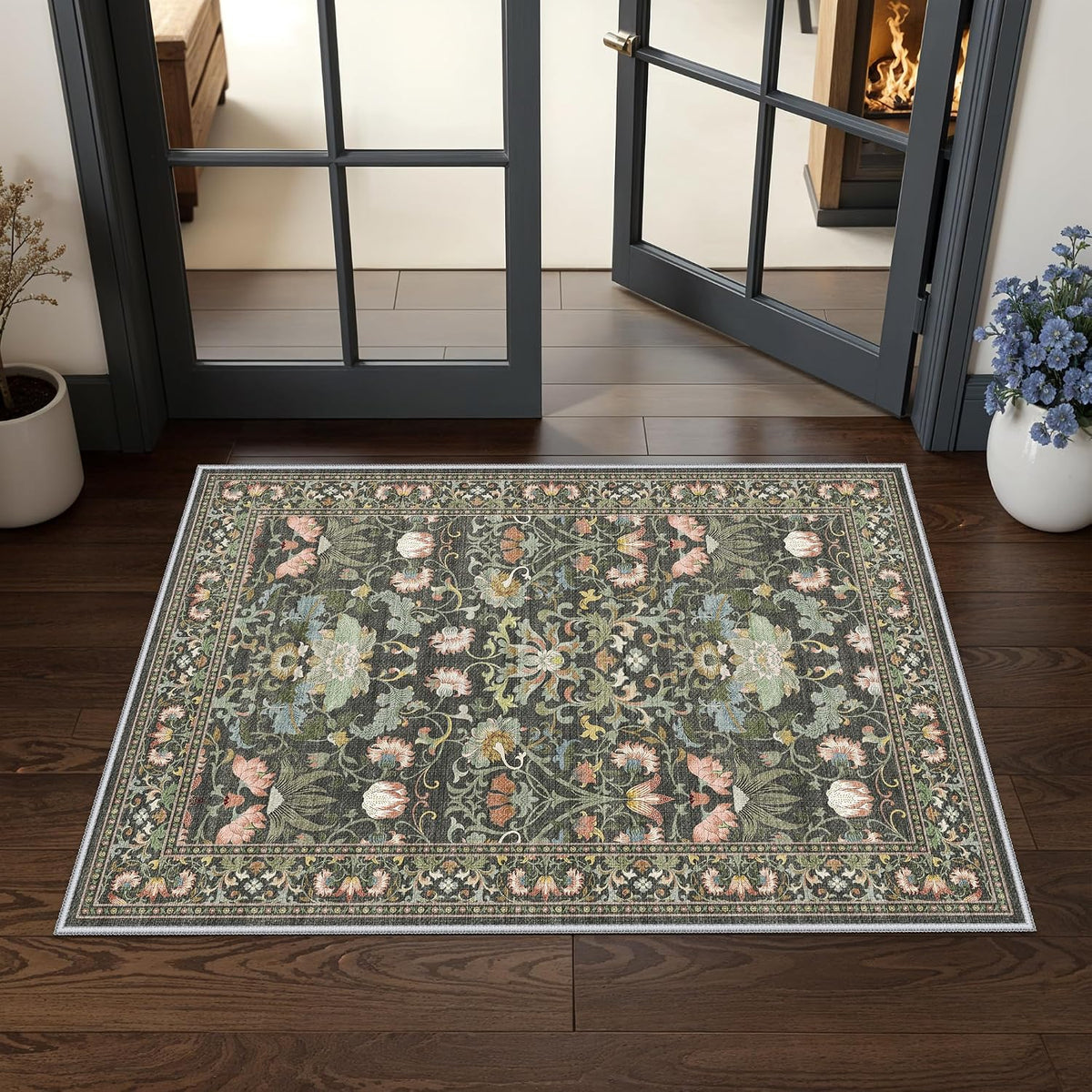 Hallway Washable Runner Rug - 3x10 Kitchen Rugs Entryway Rug Runner Vintage Soft Floor Mat Non Slip Indoor Farmhouse Carpet for Bathroom Living Room Bedroom (3 X 10, Beige)