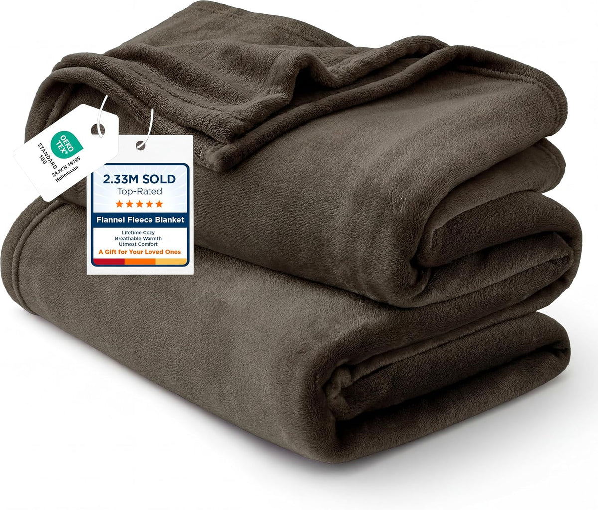 Bedsure Fleece Bed Blankets Queen Size Grey - Soft Cozy Warm Halloween Fall Throw Blanket Lightweight Room Home Decor, Christmas Decorations Gifts for Women and Men, 90x90 inches