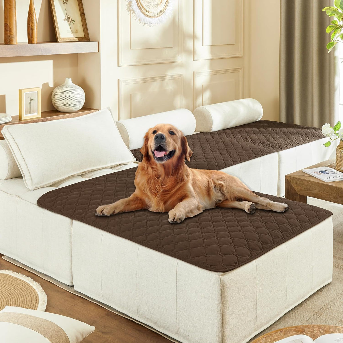 gogobunny Waterproof Pet Blanket for Bed, Washable Couch Cover for Dog Cat