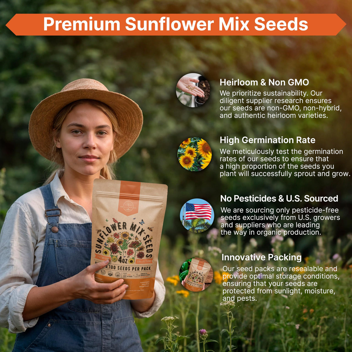 Cosmos Flower Seeds Pack 1 oz - 4,500 Non-GMO Heirloom Annual Seeds for Planting Indoor & Outdoor Gardening, Flower Seed for Garden in Resealable Packet, Floral Mix for Pollinators Perennial Mix Father Jim Norris notebooks