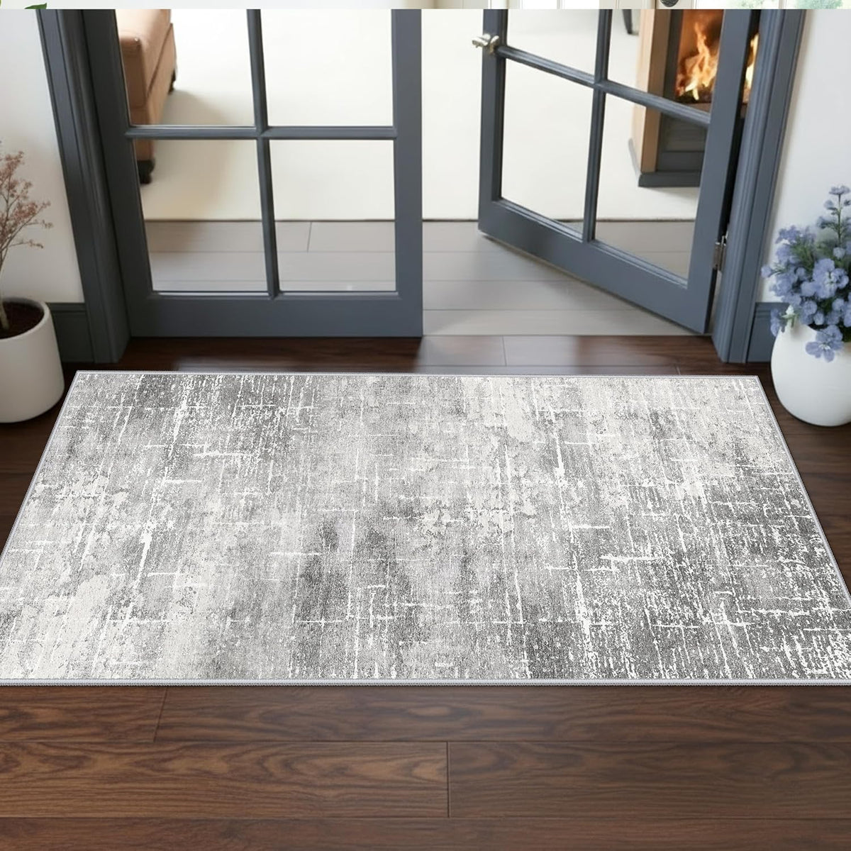 Hallway Washable Runner Rug - 3x10 Kitchen Rugs Entryway Rug Runner Vintage Soft Floor Mat Non Slip Indoor Farmhouse Carpet for Bathroom Living Room Bedroom (3 X 10, Beige)