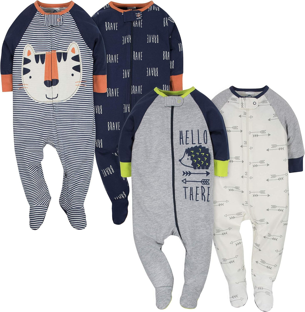 Gerber Baby Boys' 4 Pack Sleep 'N Play Footie