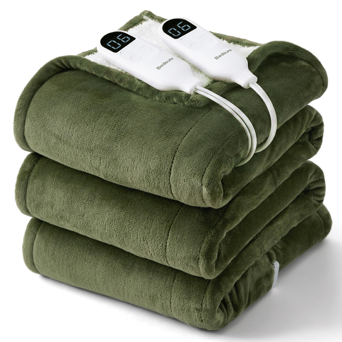 Bedsure Electric Blanket Twin with Preheat Function - Soft Flannel Heated Blanket Twin Size, Fast Heating with 6 Time Settings (Up to 10H) & 6 Heat Settings, Gifts for Grandma (62x84 inches, Grey)
