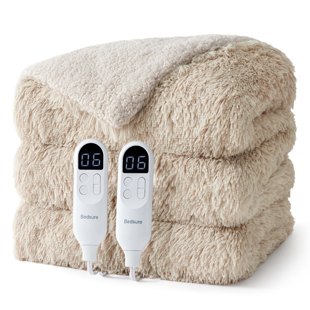Bedsure Electric Blanket Twin with Preheat Function - Soft Flannel Heated Blanket Twin Size, Fast Heating with 6 Time Settings (Up to 10H) & 6 Heat Settings, Gifts for Grandma (62x84 inches, Grey)