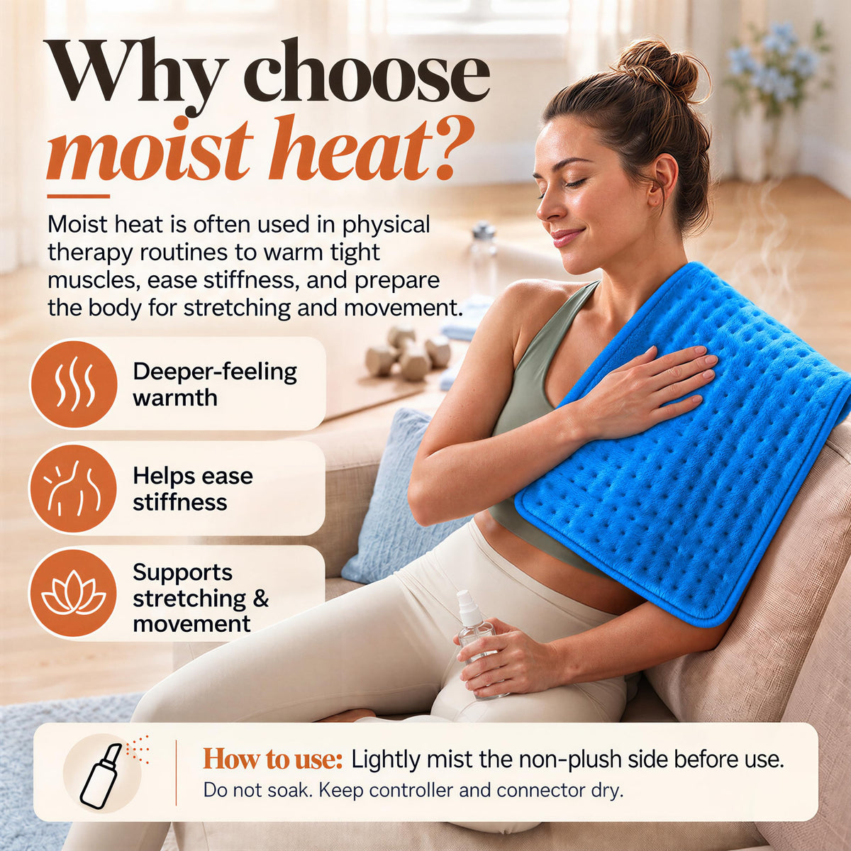 GENIANI XXL Heating Pad for Back Pain & Menstrual Pain Relief, Electric Throw Auto Shut Off,