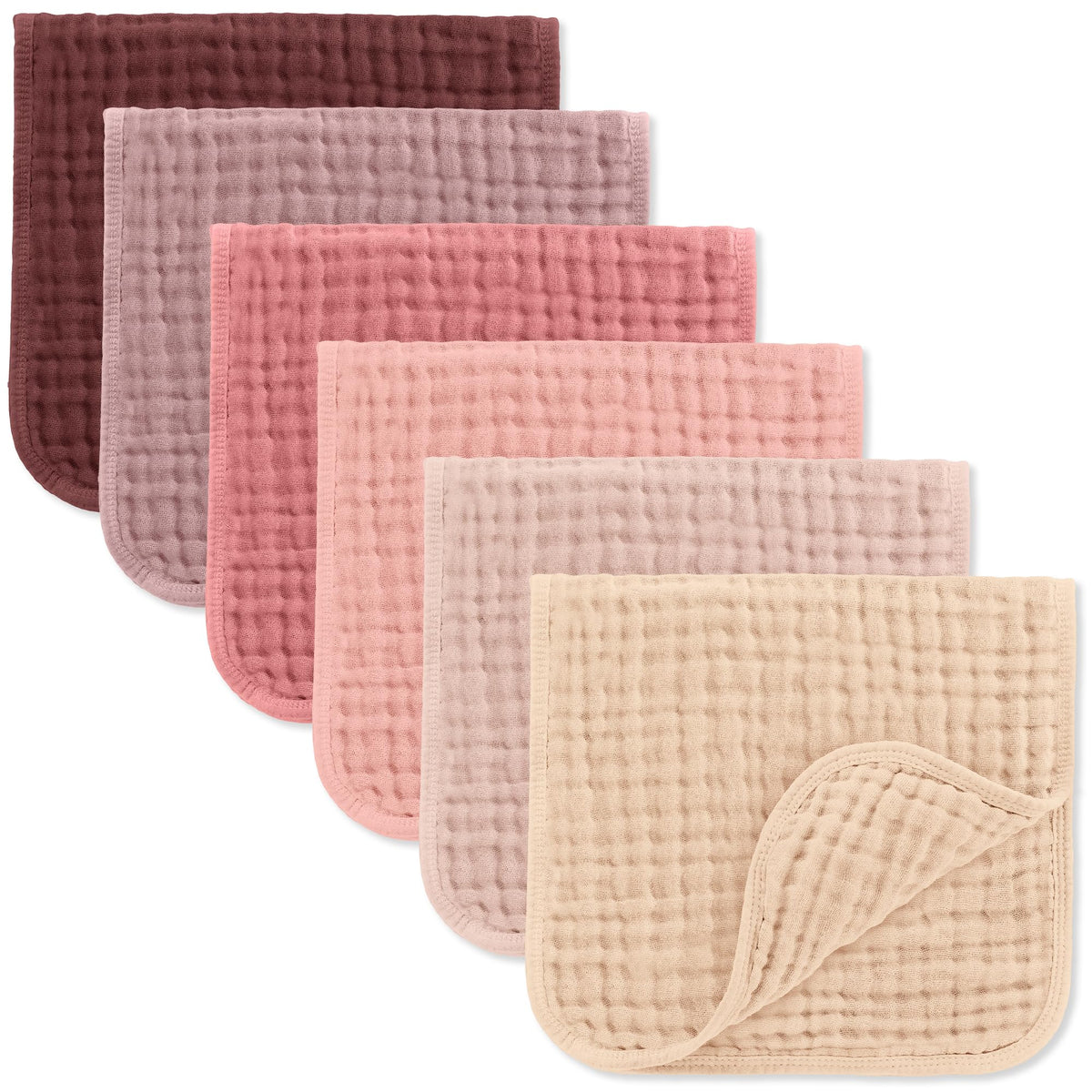 Comfy Cubs Muslin Burp Cloths 20x10" 10 Pack, Baby Burp Cloths - Multi
