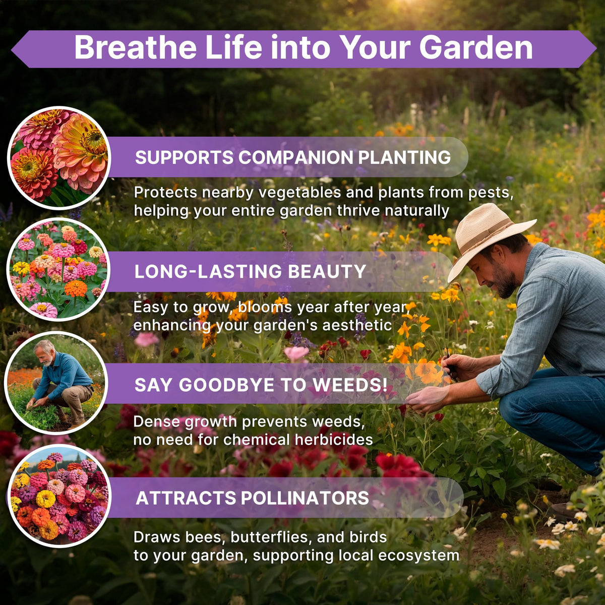 Cosmos Flower Seeds Pack 1 oz - 4,500 Non-GMO Heirloom Annual Seeds for Planting Indoor & Outdoor Gardening, Flower Seed for Garden in Resealable Packet, Floral Mix for Pollinators Perennial Mix Father Jim Norris notebooks