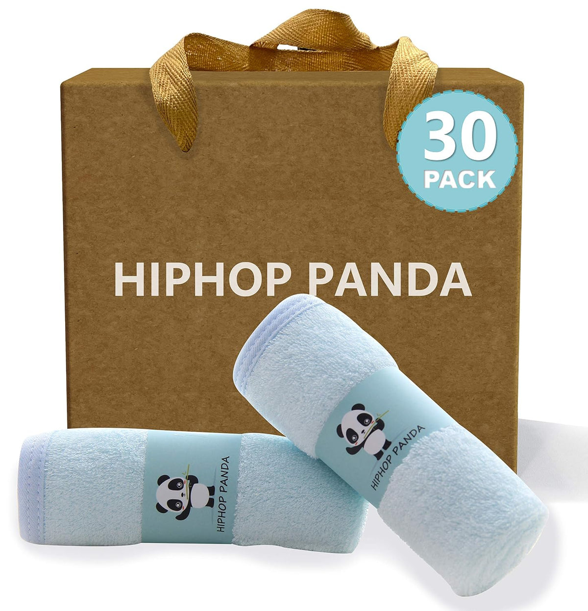 HIPHOP PANDA Ultra Soft Baby Washcloths, 2-Layer Absorbent Wash Cloths