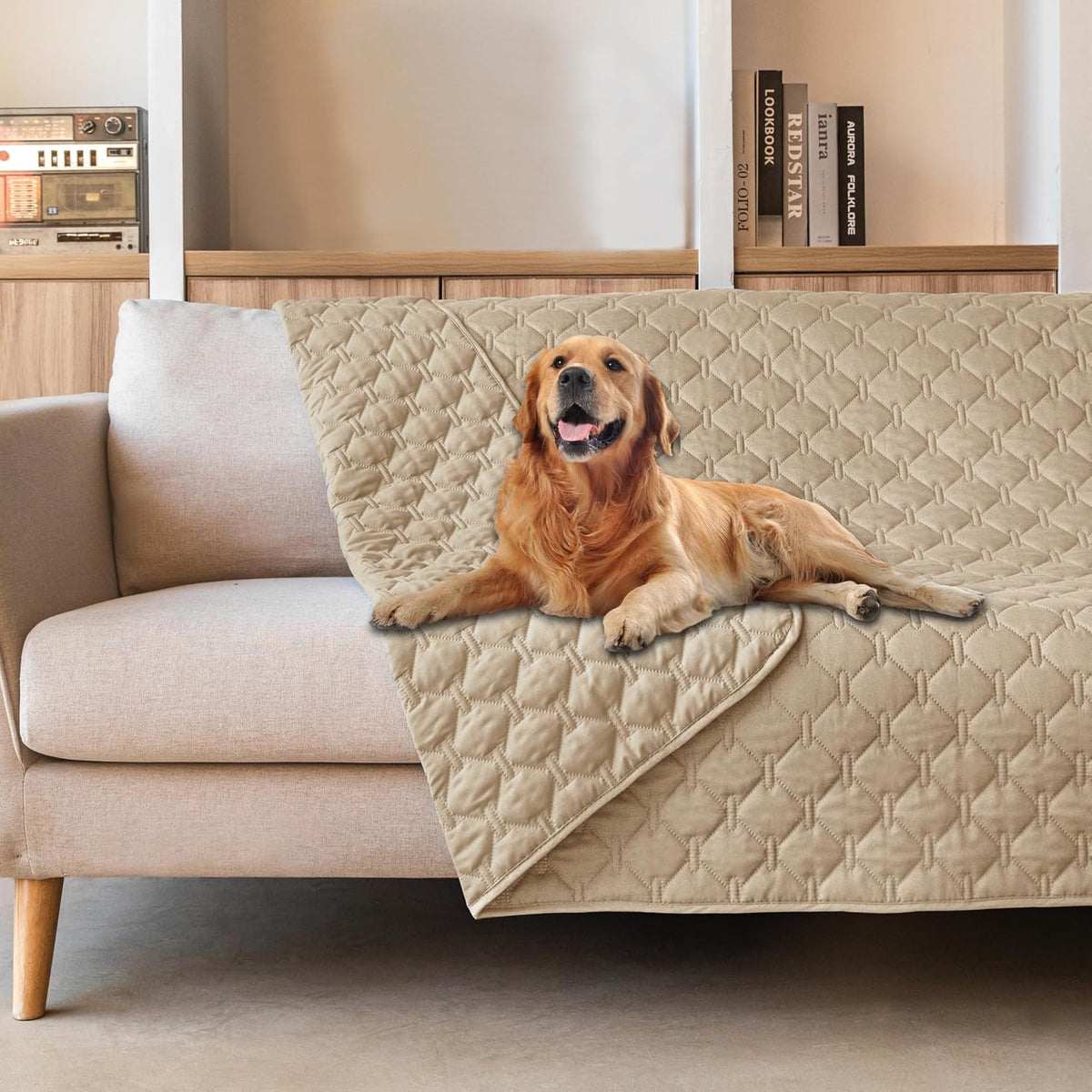 gogobunny Waterproof Pet Blanket for Bed, Washable Couch Cover for Dog Cat